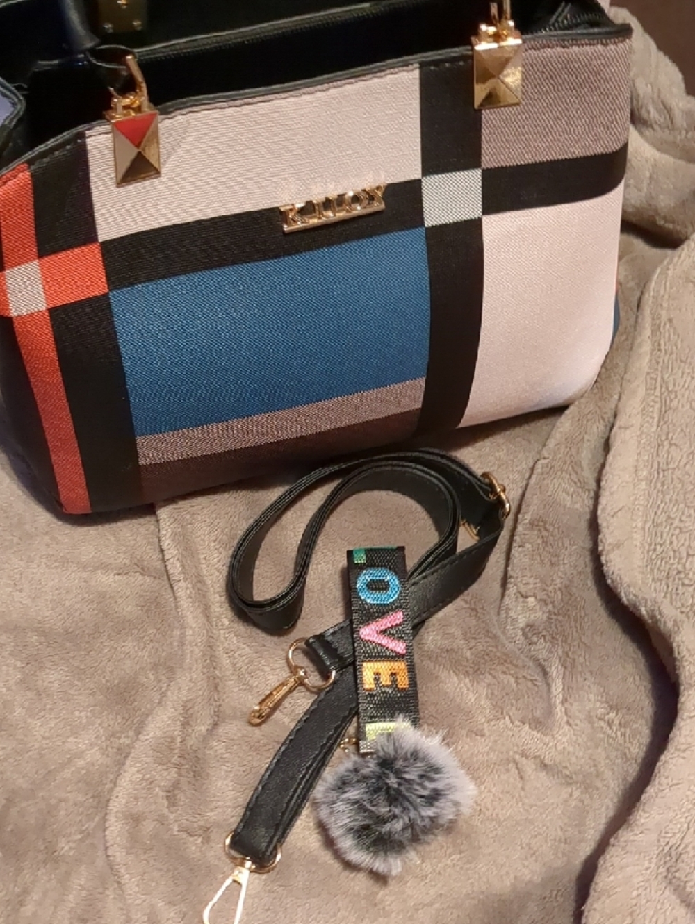 Colorful Colorblock Shoulder Bag - Picture 7 of 8